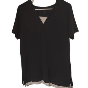 Jason Maxwell women's 1X faux layered blouse